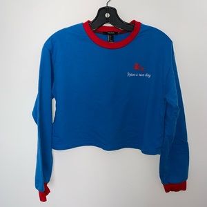 Long sleeved crop shirt, forever 21